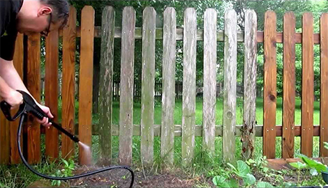 Pressure Wash Wood Fence